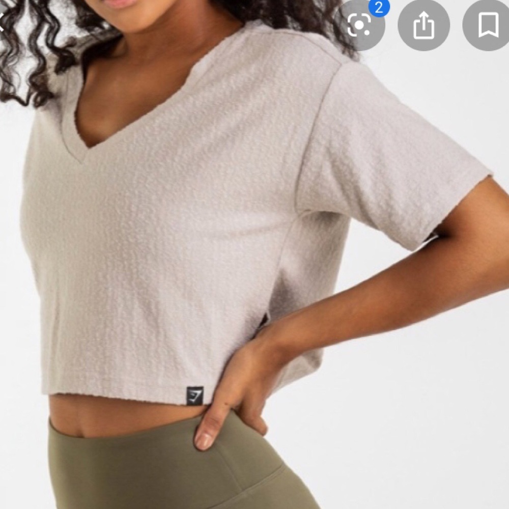 Gymshark Women’s Towel Crop Size S Taupe